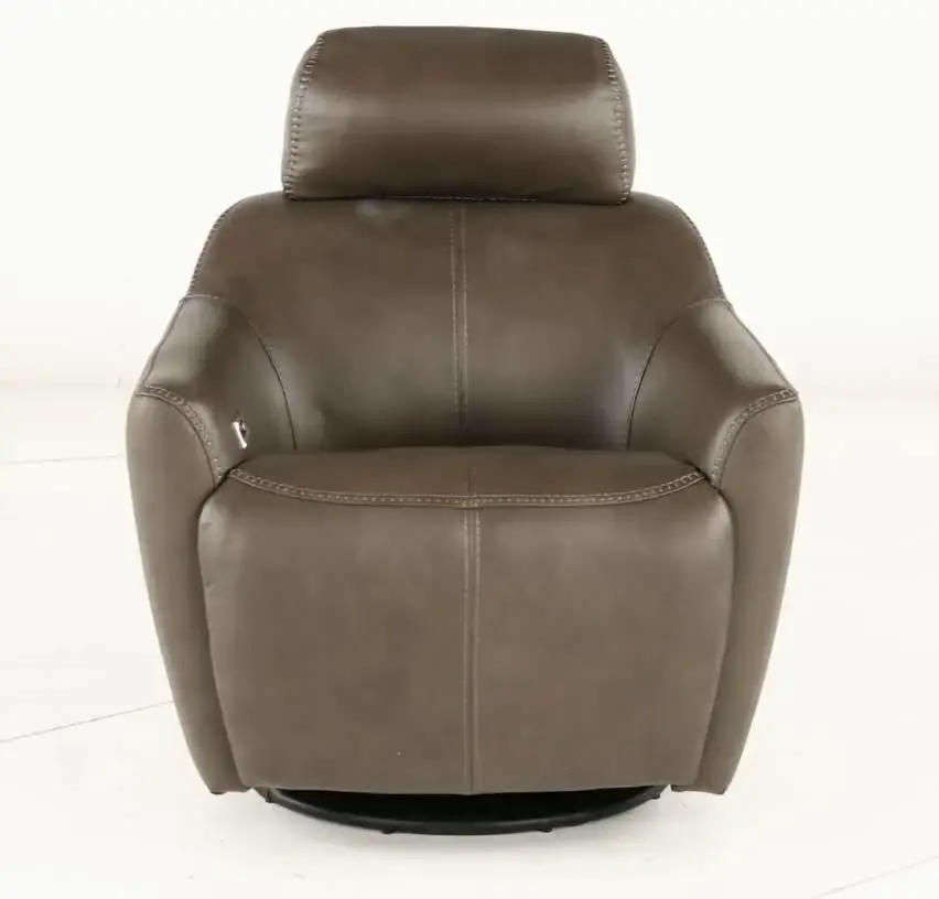 Naxos Lontra Gray Swivel Power Recliner with Audio Headrest-10