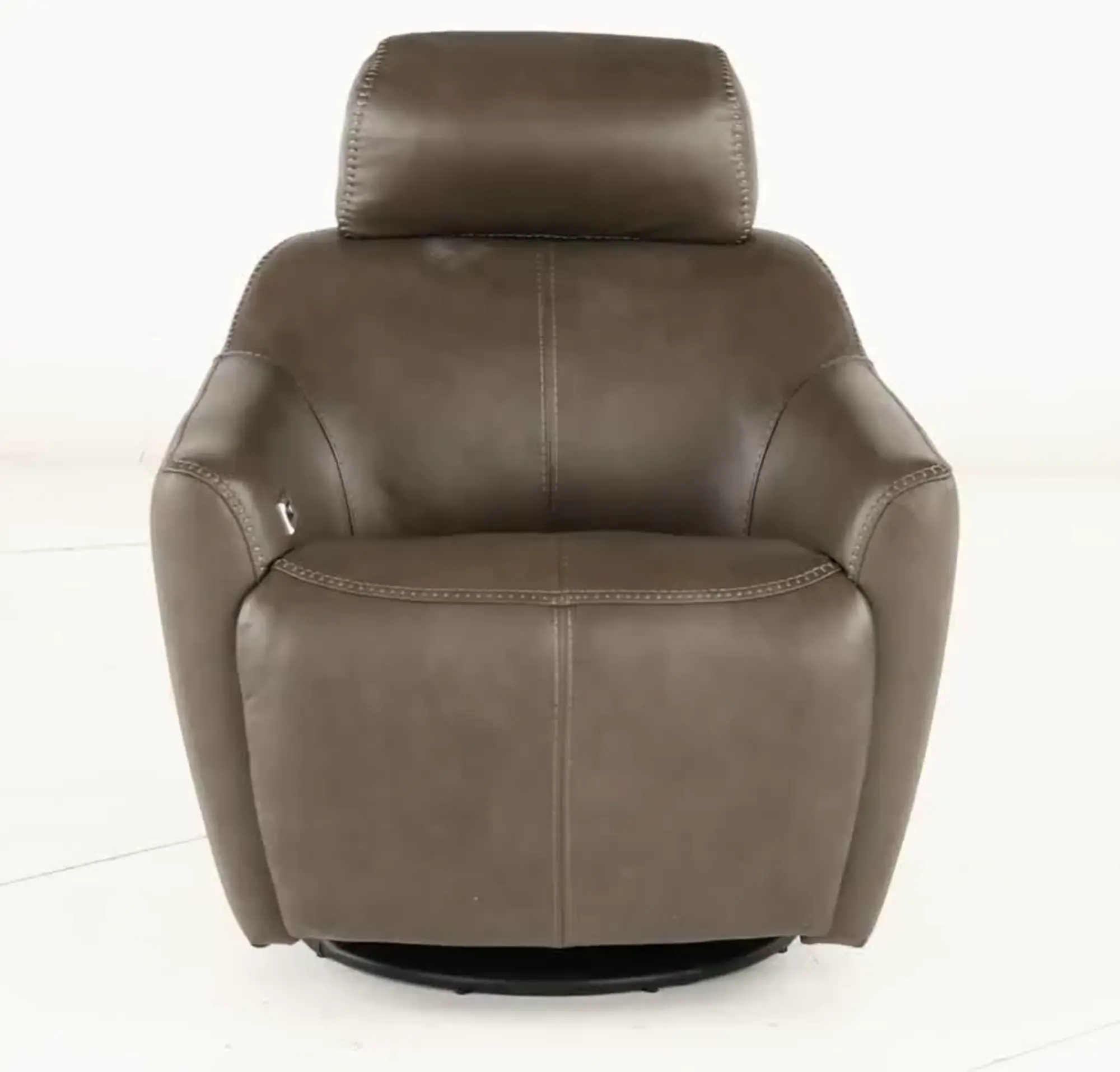 Naxos Lontra Gray Swivel Power Recliner with Audio Headrest | RC