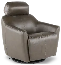 Naxos Lontra Gray Swivel Power Recliner with Audio Headrest | RC