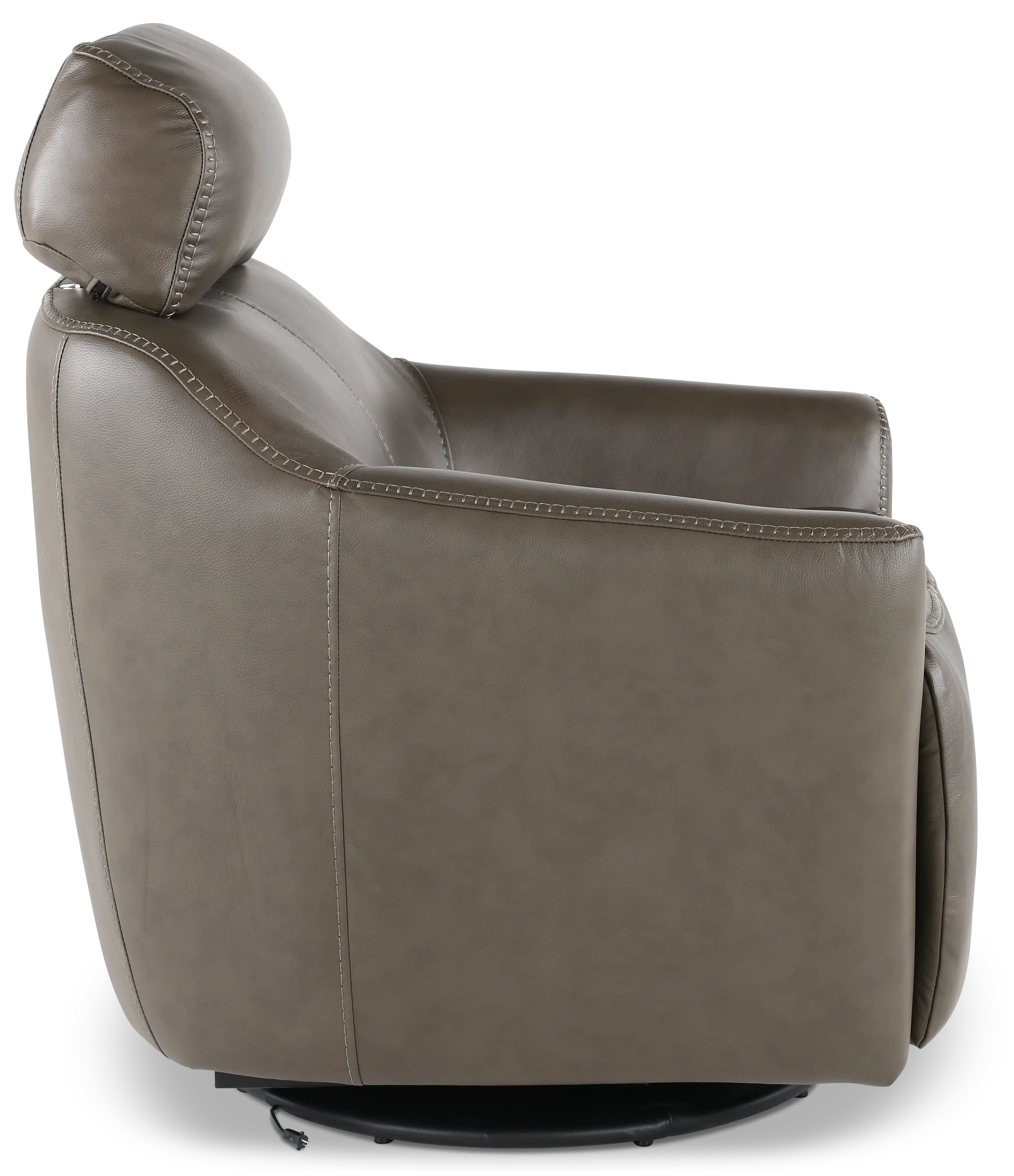Naxos Lontra Gray Swivel Power Recliner with Audio Headrest-5