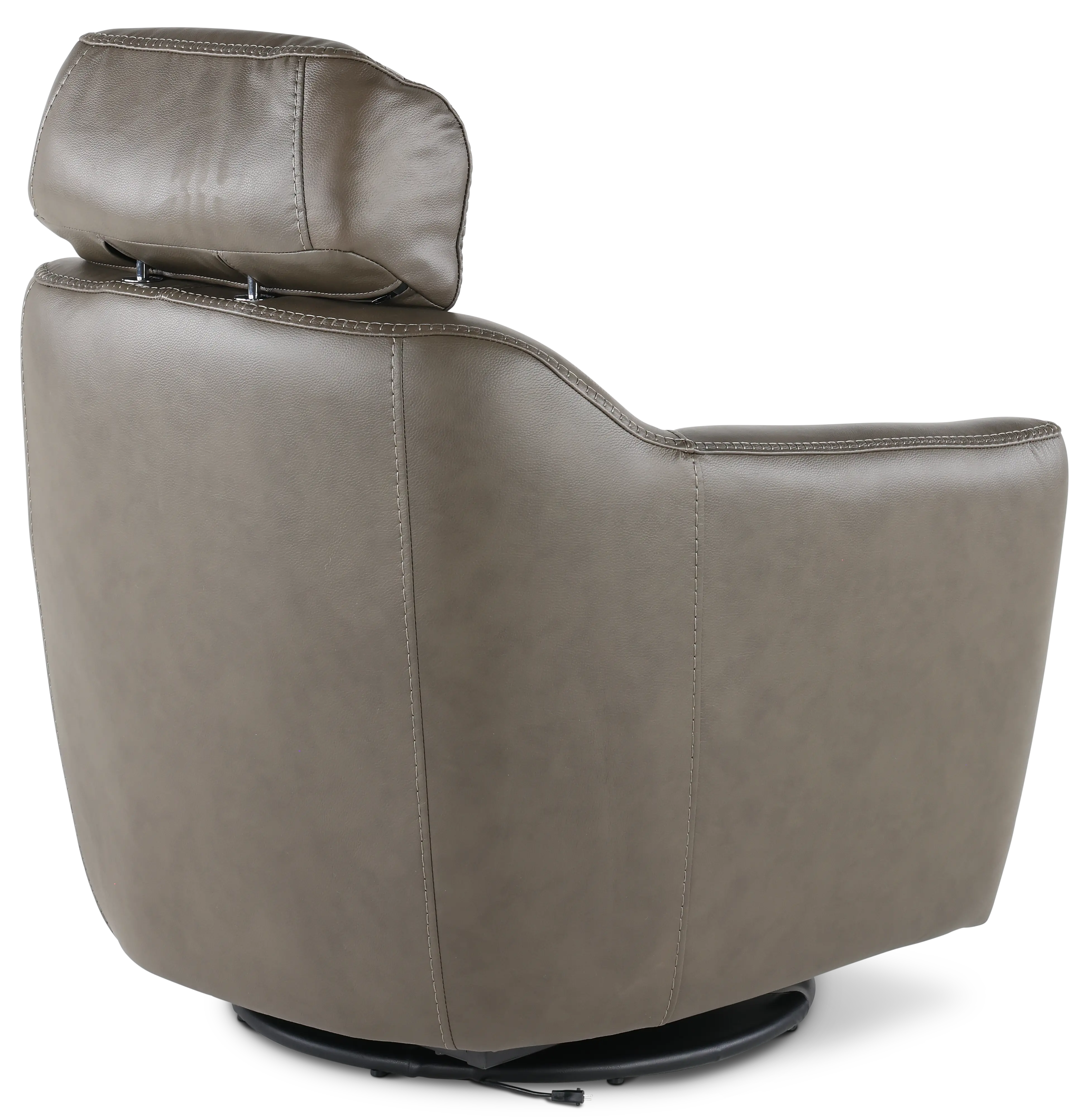 Naxos Lontra Gray Swivel Power Recliner with Audio Headrest-6