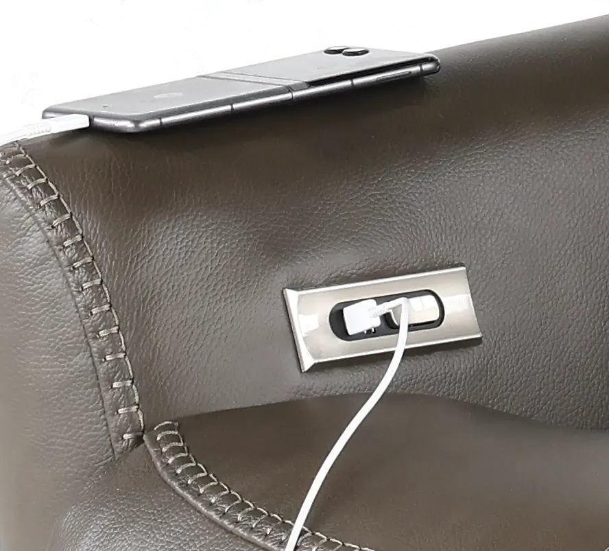 Naxos Lontra Gray Swivel Power Recliner with Audio Headrest-7