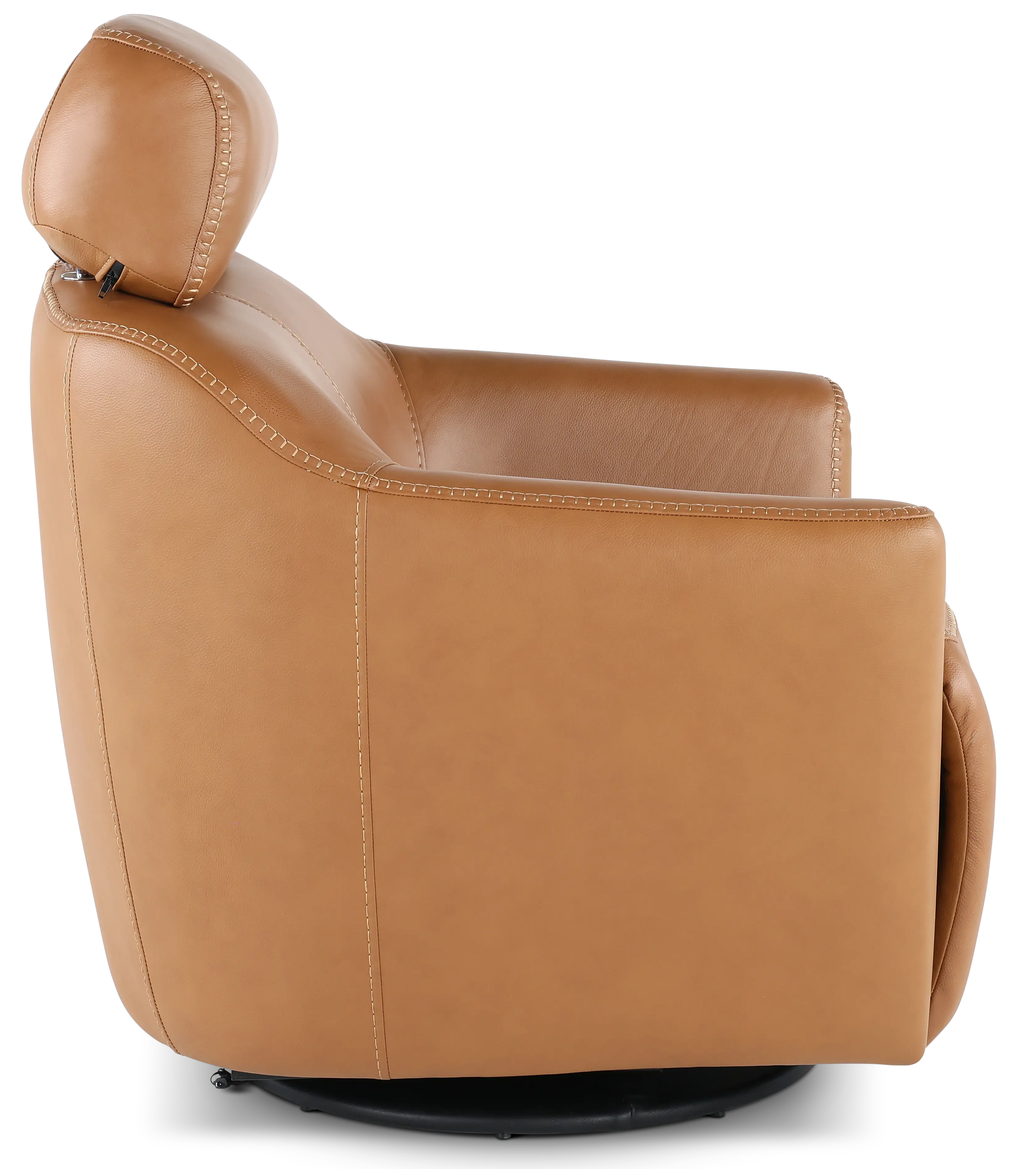 Naxos Butternut Light Brown Swivel Power Recliner with Audio Headrest-5