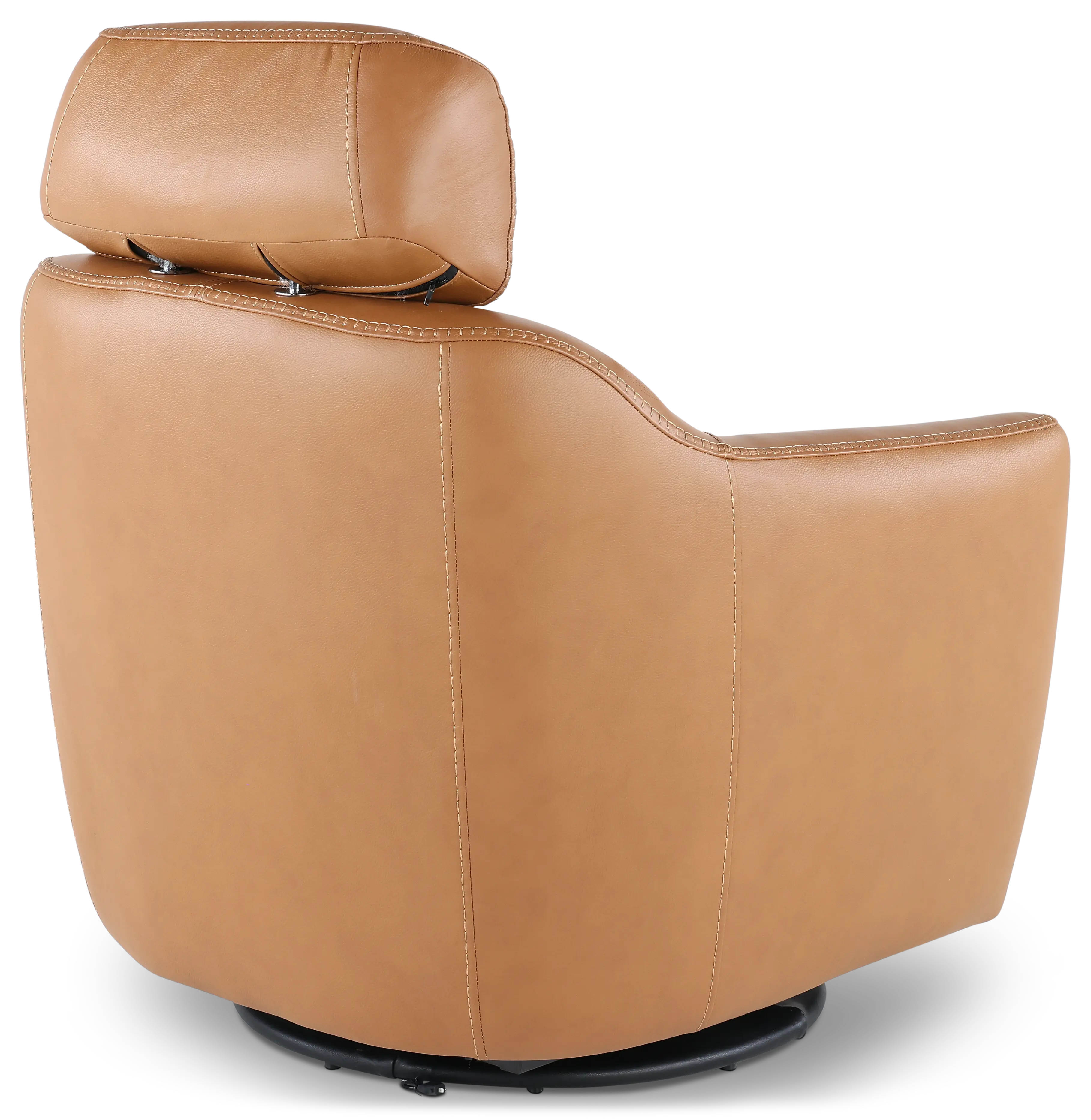 Naxos Butternut Light Brown Swivel Power Recliner with Audio Headrest-6