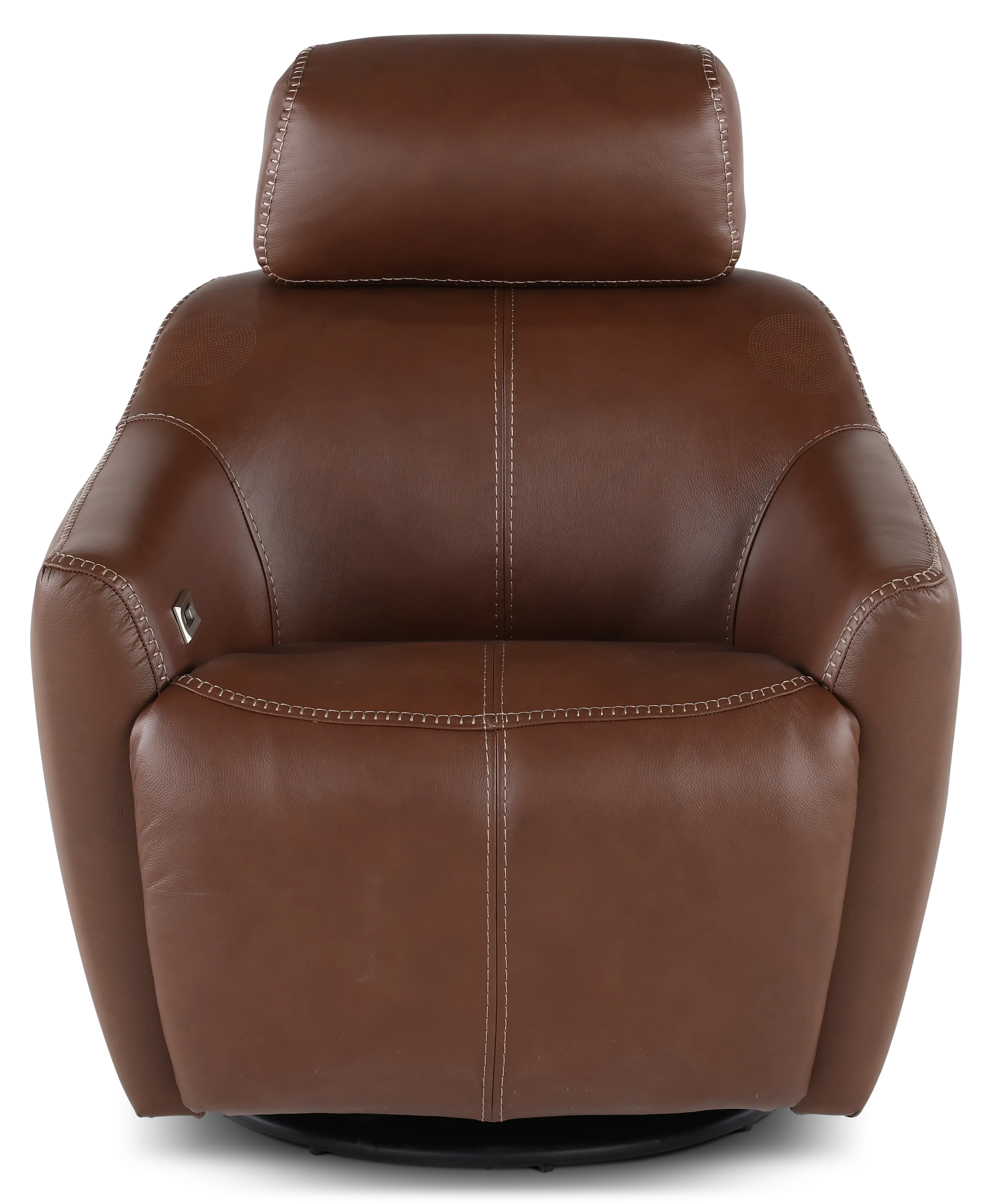 Naxos Tobacco Brown Swivel Power Recliner with Audio Headrest-3