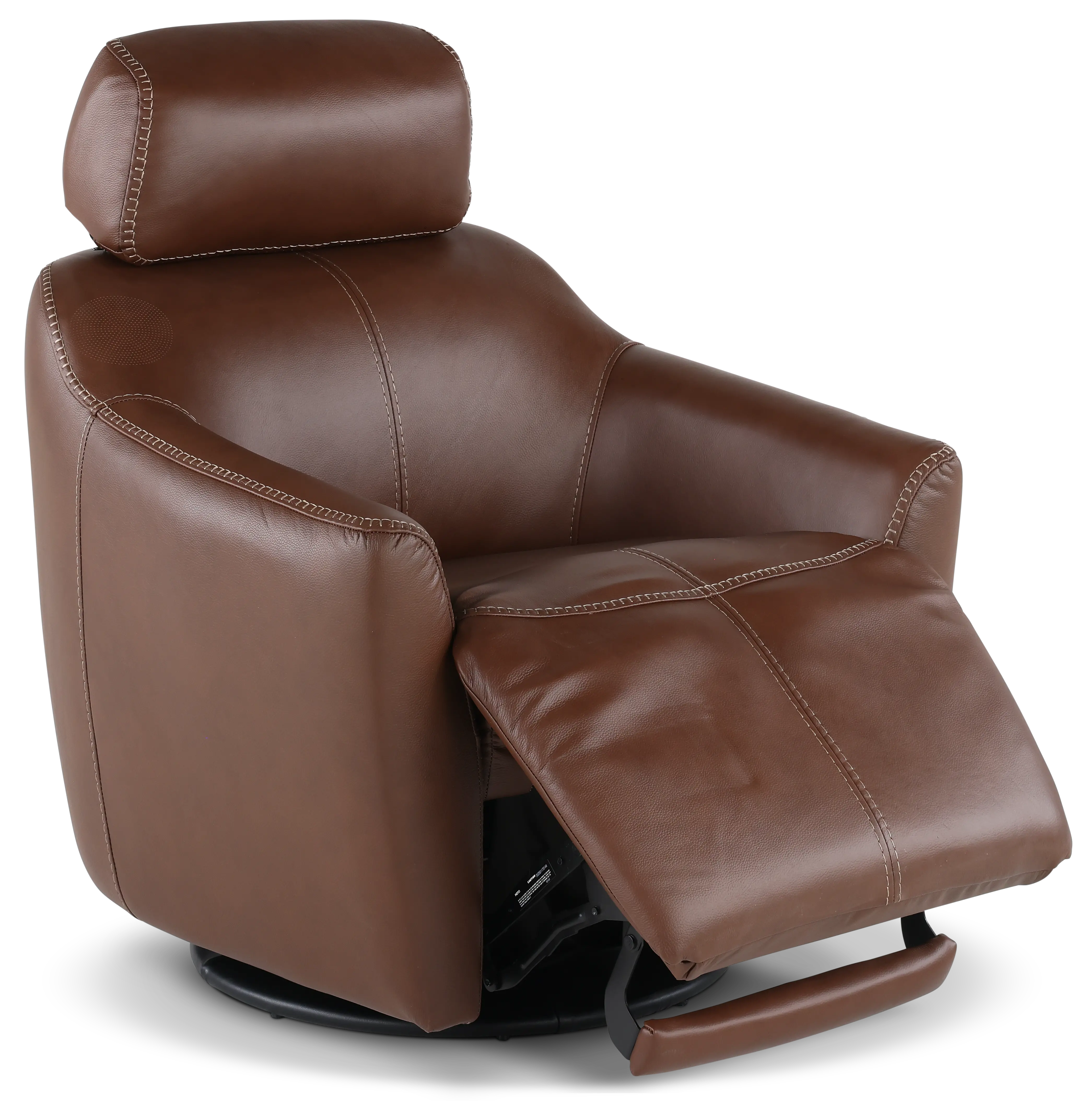 Naxos Tobacco Brown Swivel Power Recliner with Audio Headrest-4
