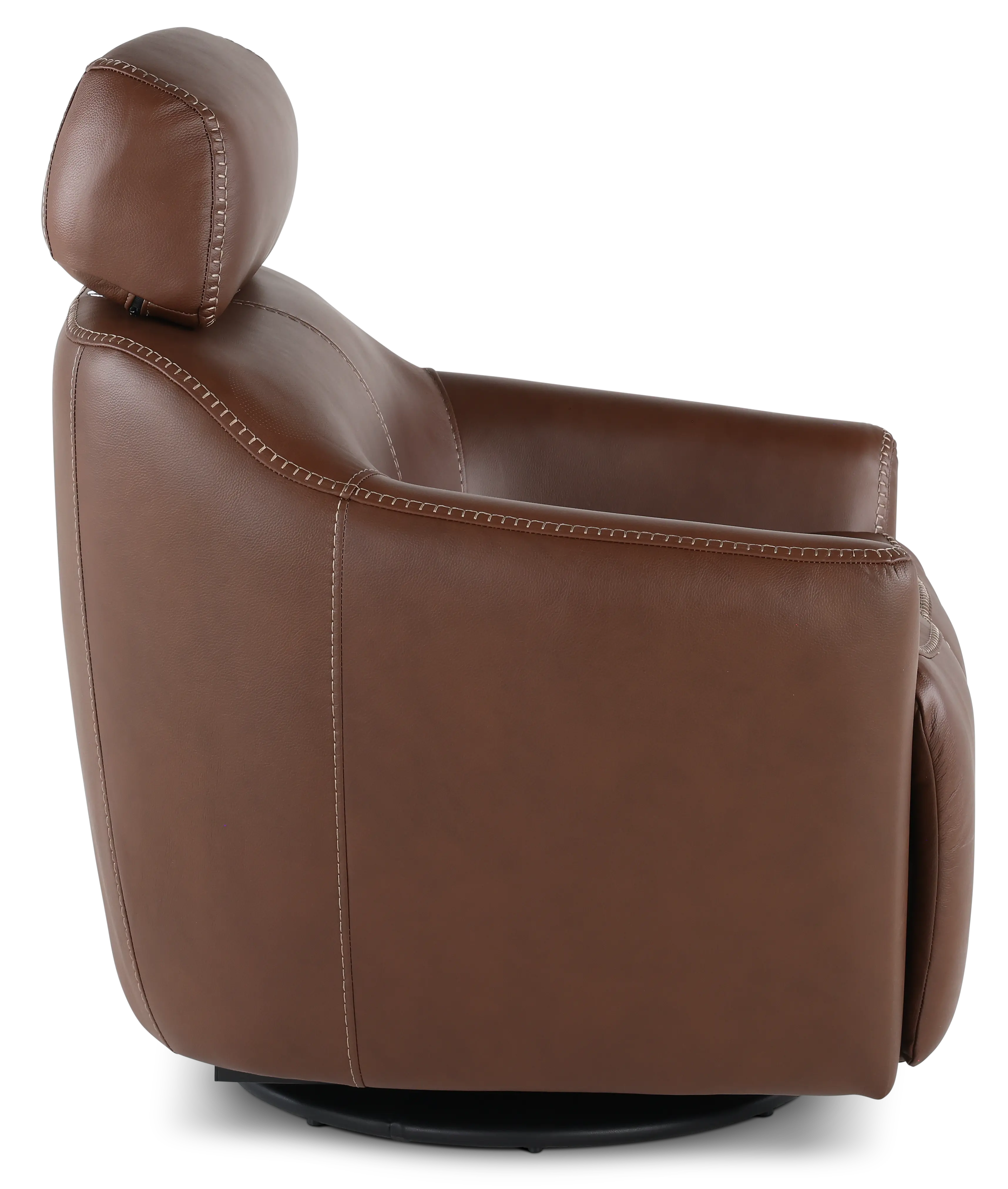 Naxos Tobacco Brown Swivel Power Recliner with Audio Headrest-5