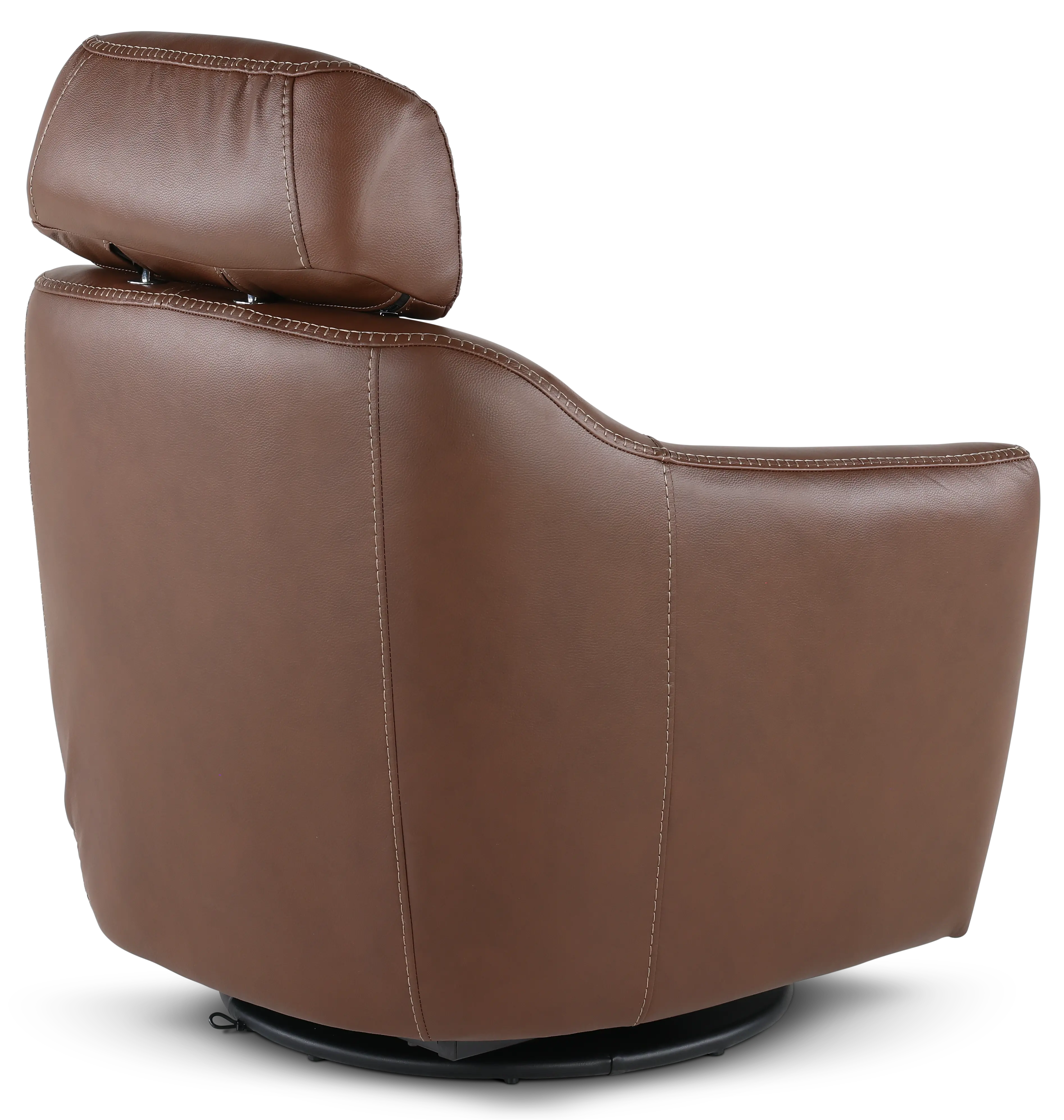 Naxos Tobacco Brown Swivel Power Recliner with Audio Headrest-6