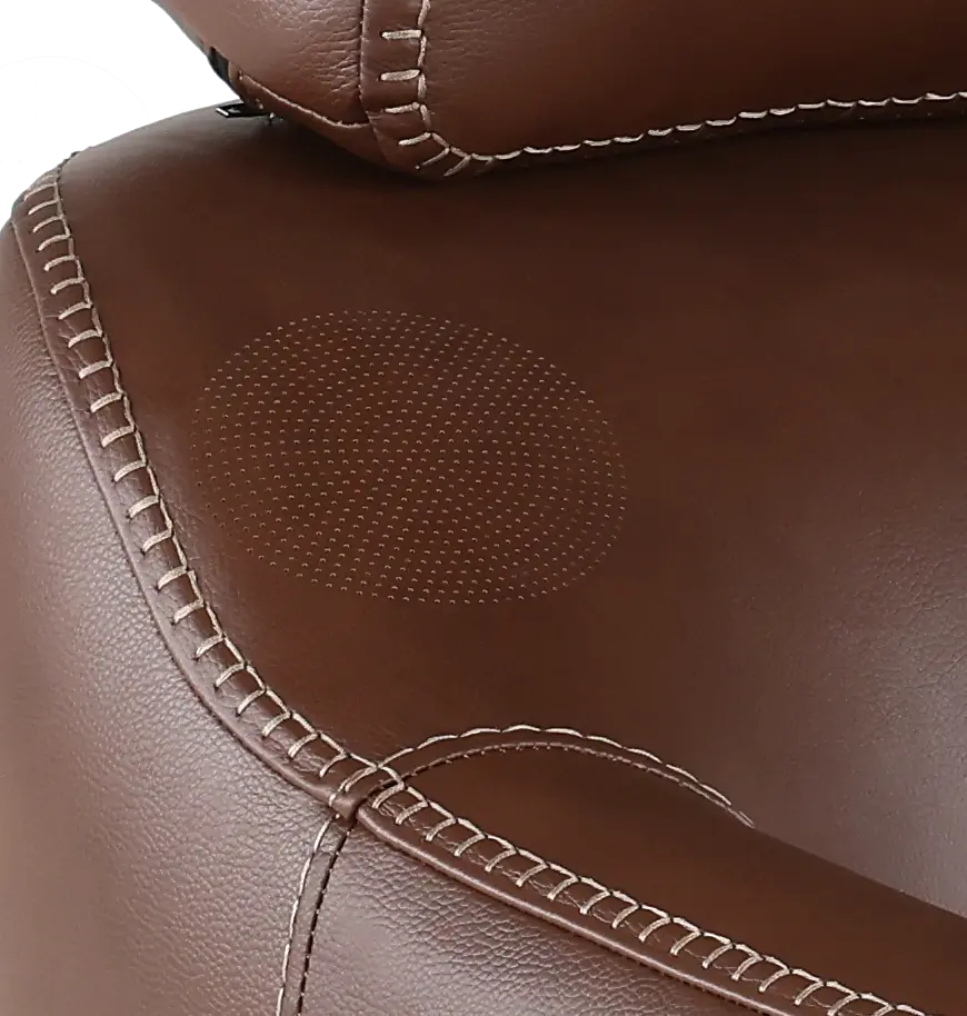 Naxos Tobacco Brown Swivel Power Recliner with Audio Headrest-8