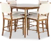Oslo Pecan Brown 5 Piece Counter Height Dining Set