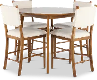 Oslo Pecan Brown 5 Piece Counter Height Dining Set