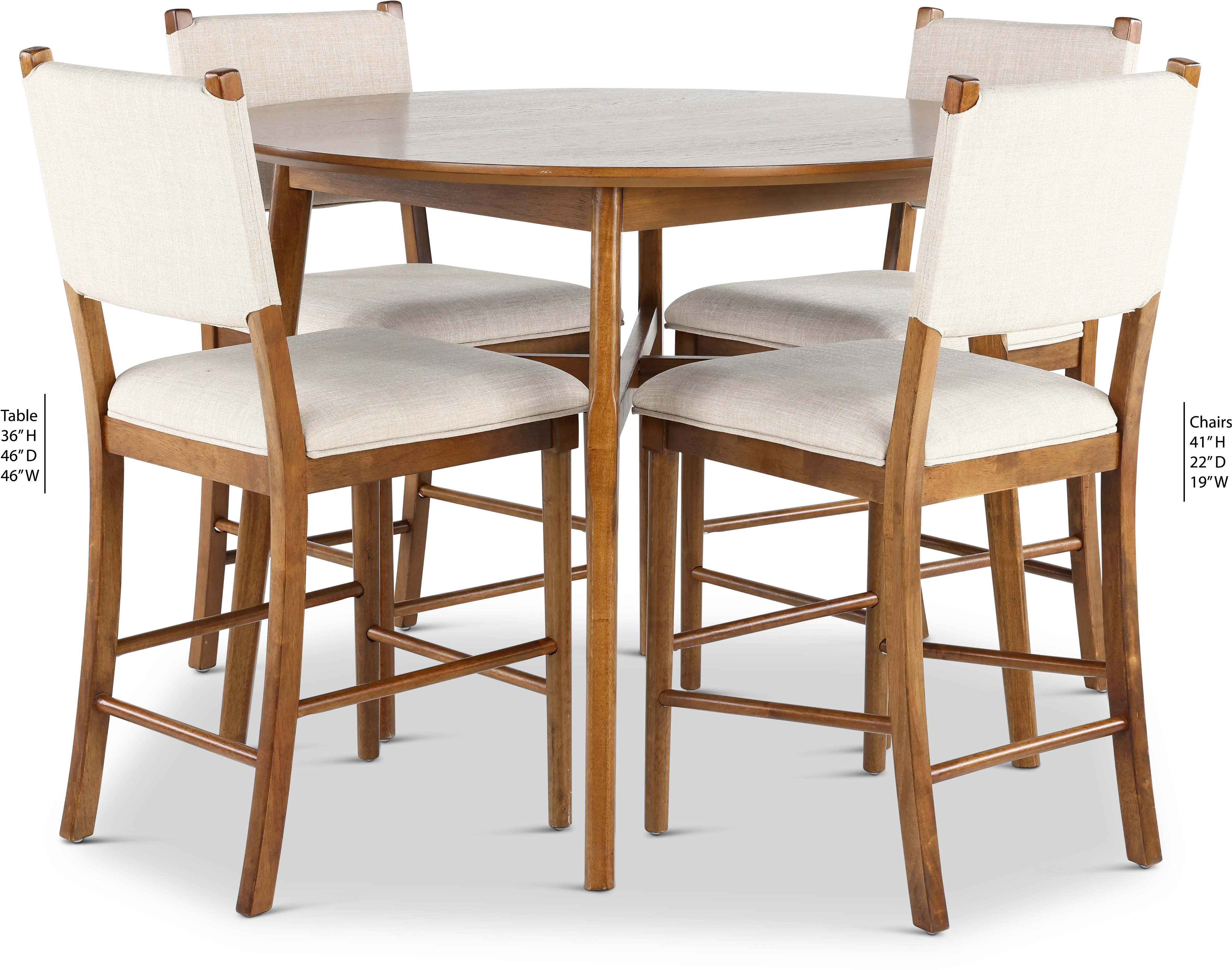 Oslo Pecan Brown 5 Piece Counter Height Dining Set-3