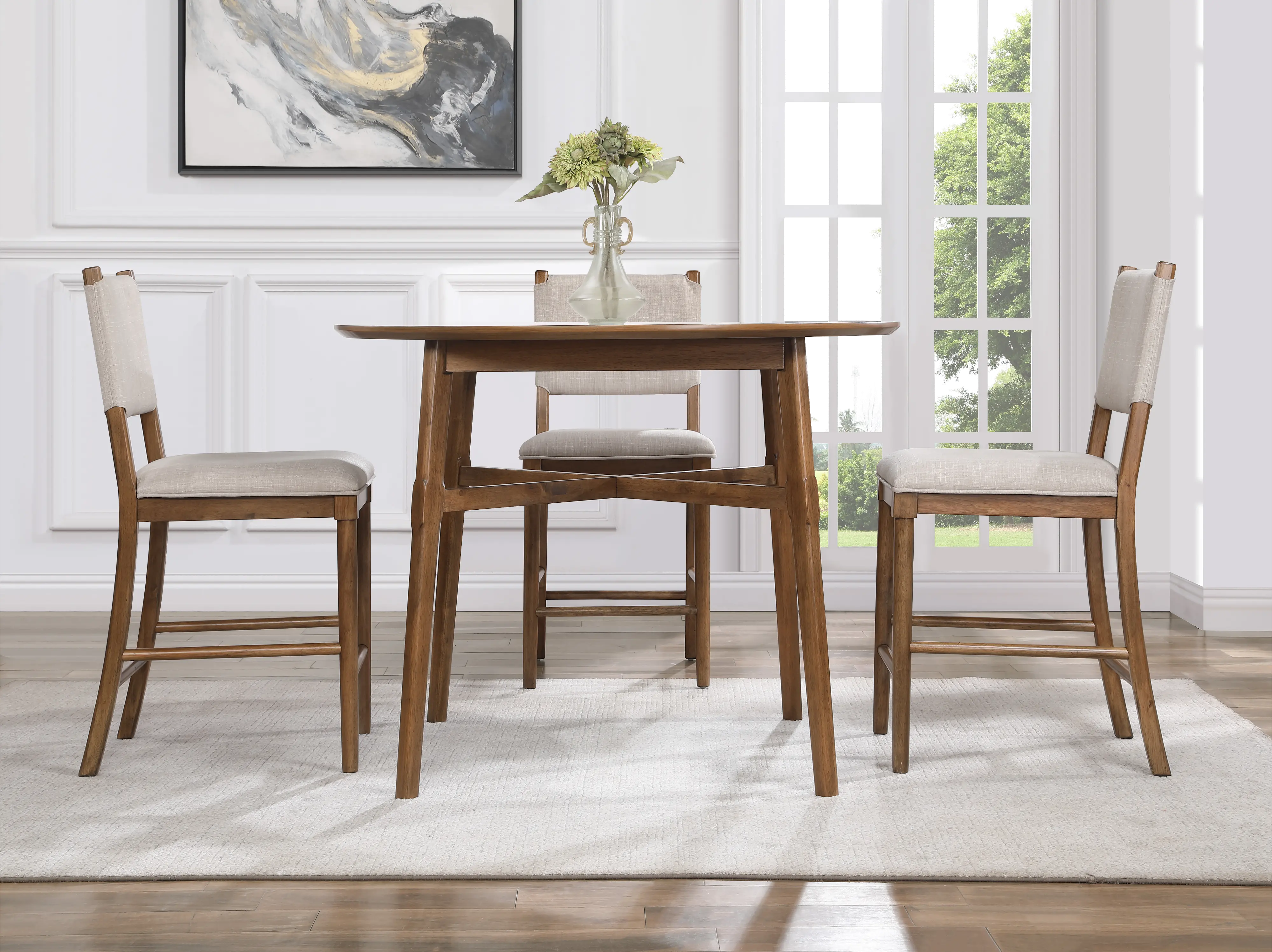 Oslo Pecan Brown 5 Piece Counter Height Dining Set-8