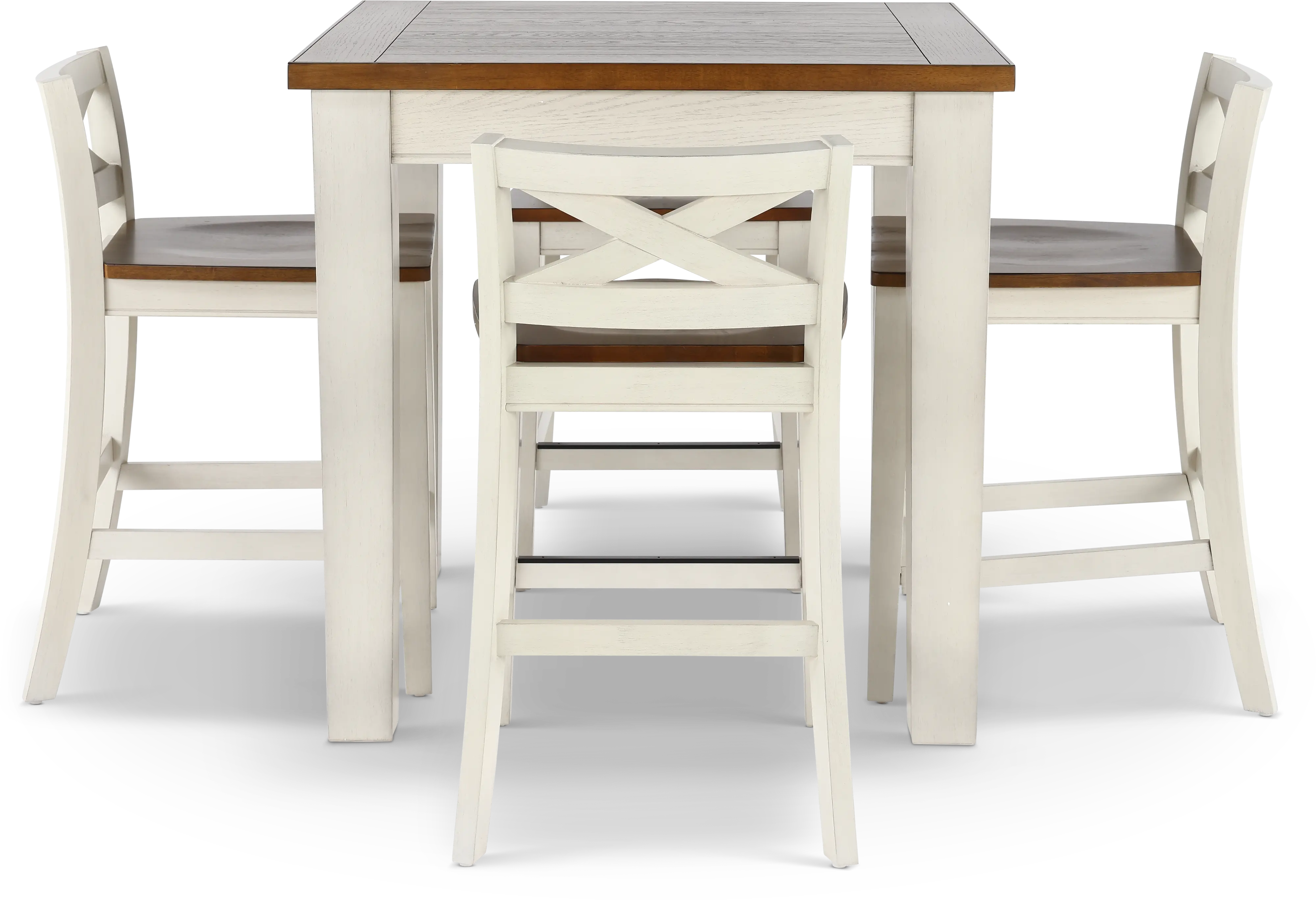 Lindale White and Oak 5 Piece Counter Height Dining Set-1