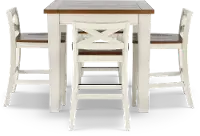 Lindale White and Oak 5 Piece Counter Height Dining Set