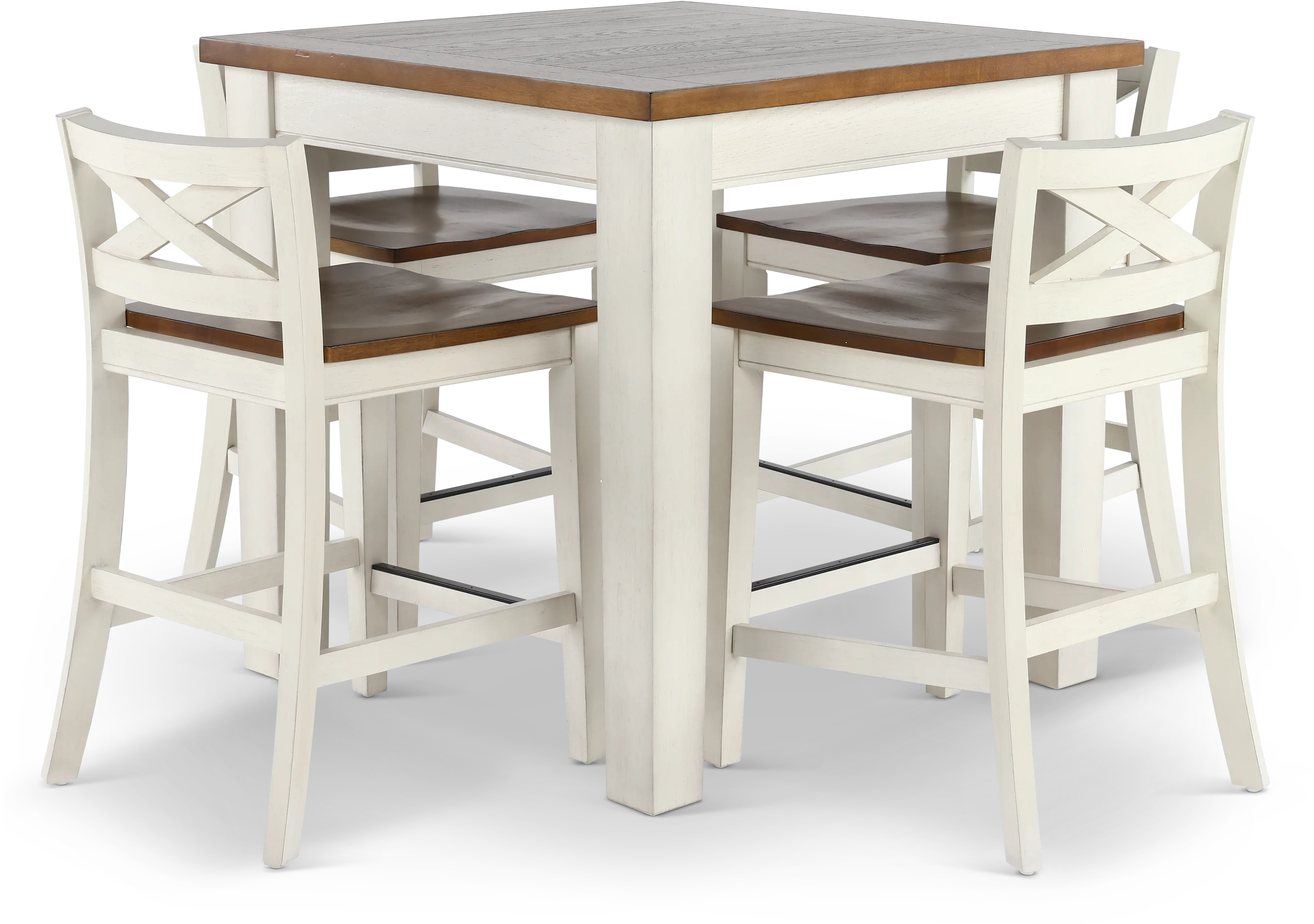 Lindale White and Oak 5 Piece Counter Height Dining Set-4