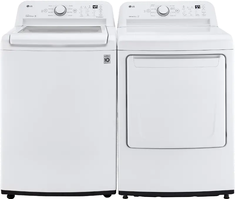 LG 7005 Gas Top Load Washer and Dryer Set - White