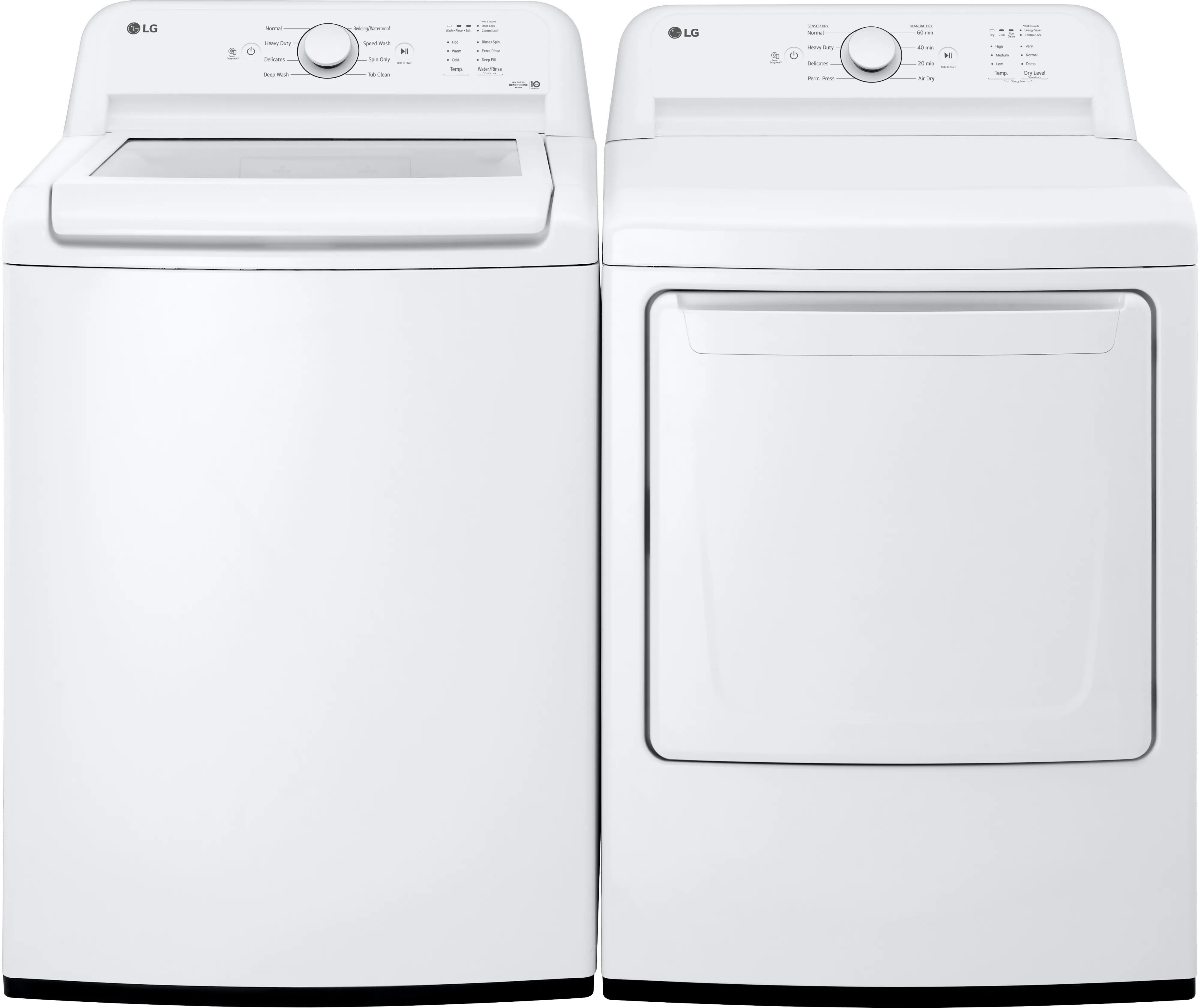 .LG-W/W-6105-ELE-PR LG 6105 Electric Washer and Dryer Set - White-1
