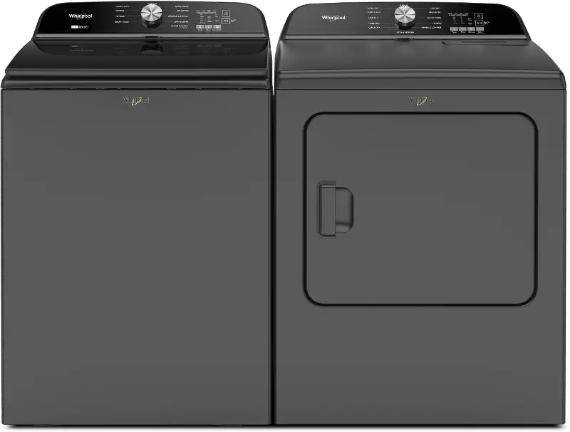 Whirlpool 6157 Top Load Gas Washer and Dryer Set - Black