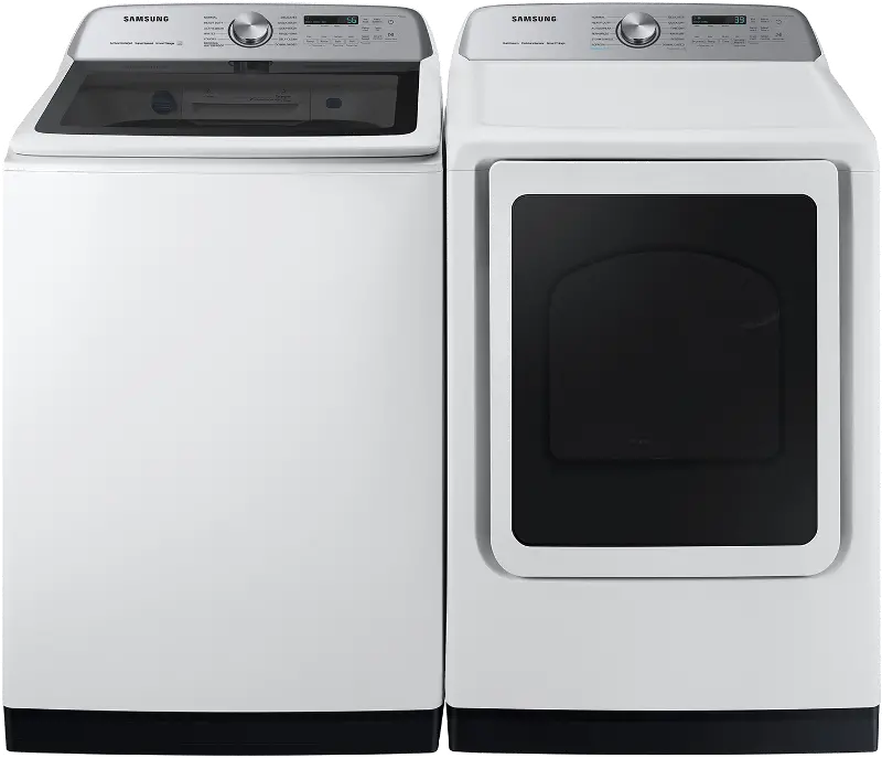 Samsung 7100 Smart Top Load Electric Washer and Dryer Set - White
