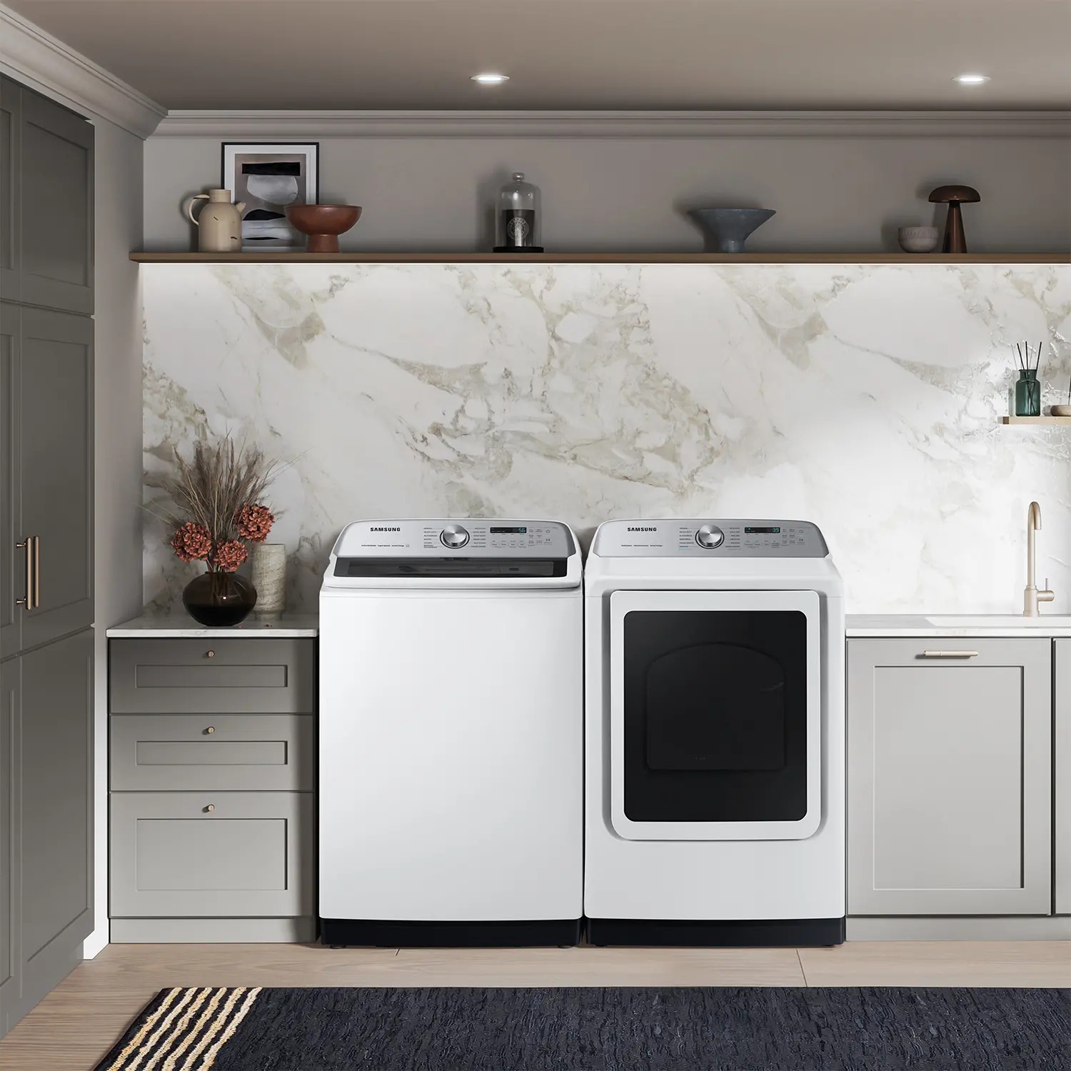 .SUG-W/W-7100-ELE-PR Samsung 7100 Smart Top Load Electric Washer and Dryer Set - White-2