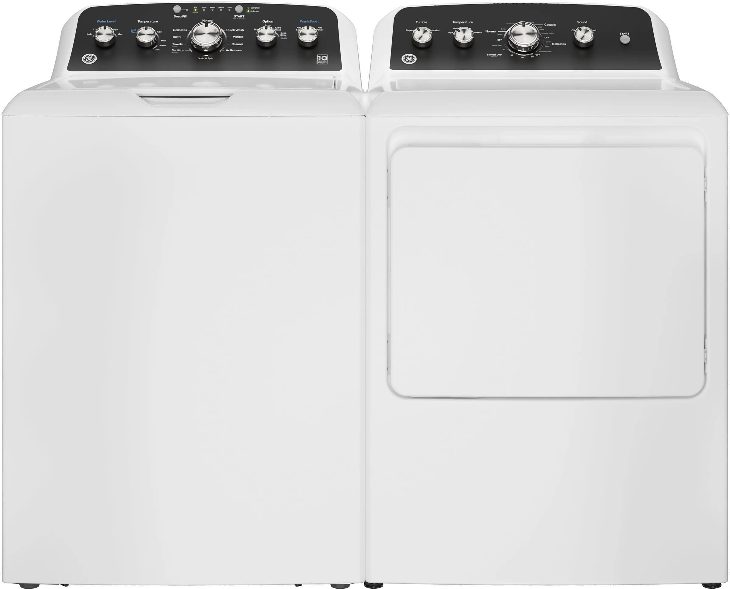 .GE-W/W-485-ELE-PR GE 485 Electric Top Load Washer and Dryer Set - White-1