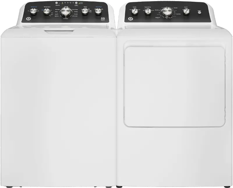 GE 485 Gas Top Load Washer and Dryer Set - White