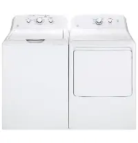 .GE-W/W-325-ELE-PR GE 325 Electric Top Load Washer and Dryer Pair - White