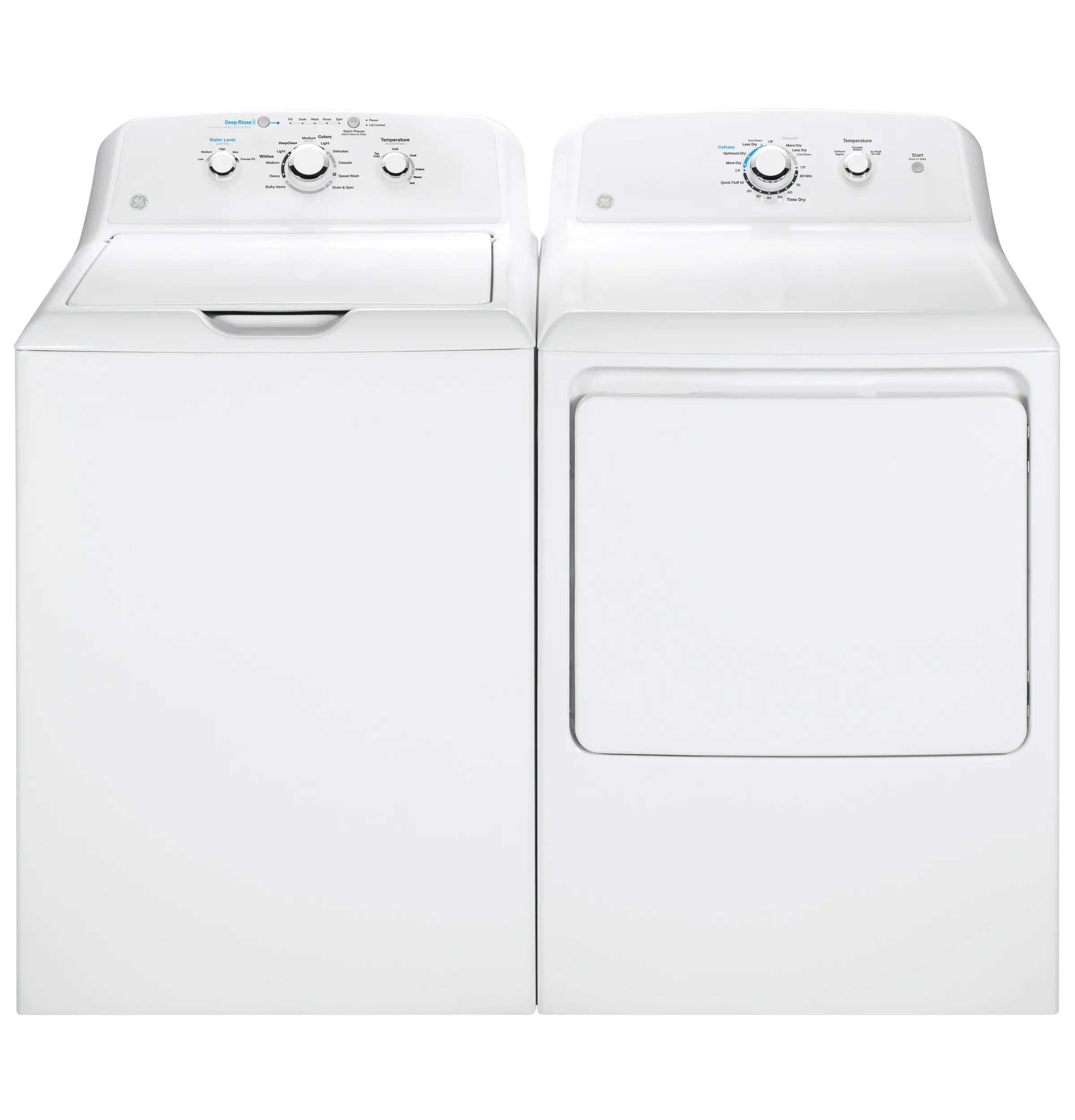 .GE-W/W-325-GAS-PR GE 325 Gas Top Load Washer and Dryer Pair - White-1