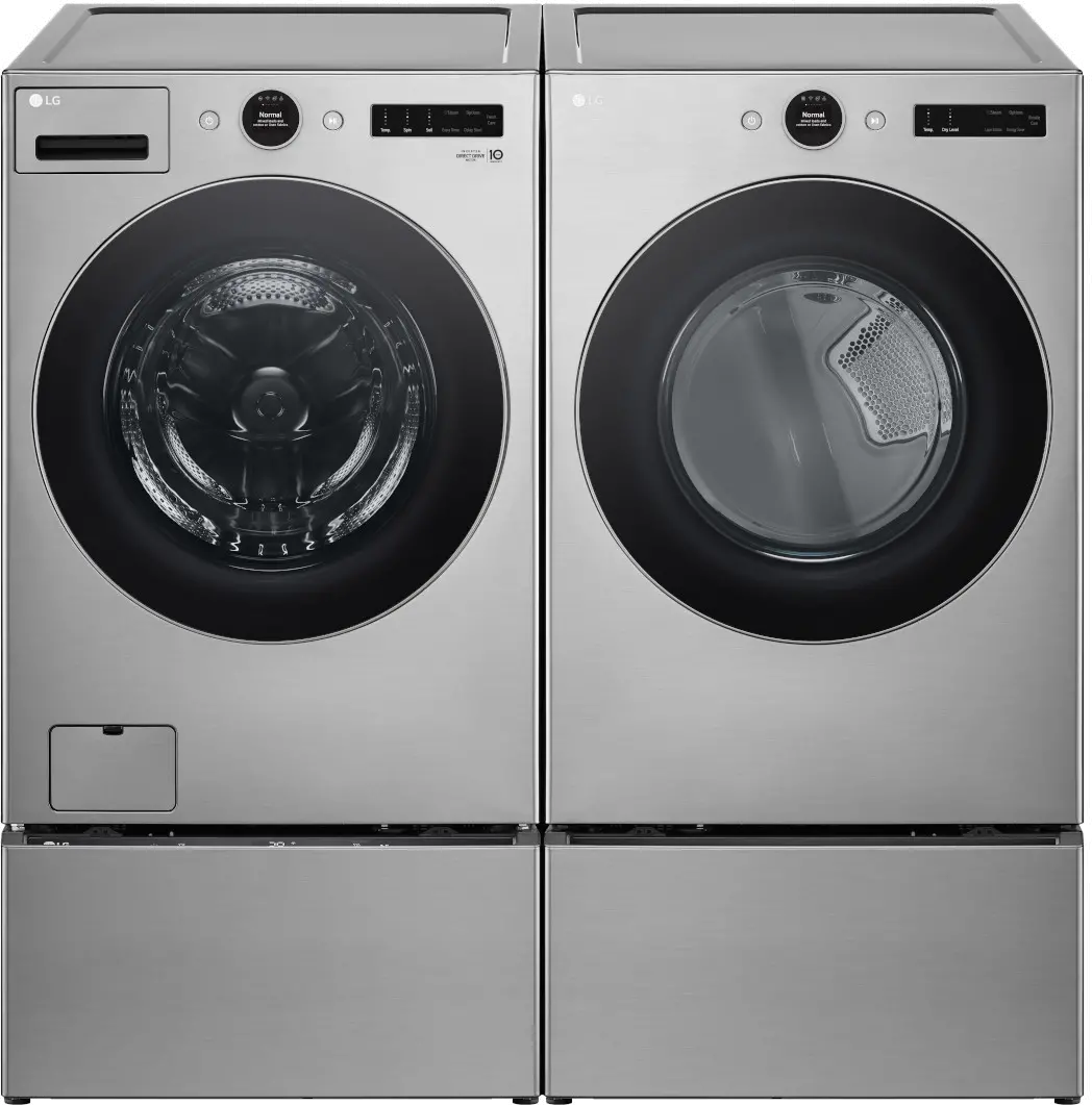 .LG-GRS-5700-ELE-PR LG 5700 Electric Front Load Washer and Dryer Set - Graphite Steel-1
