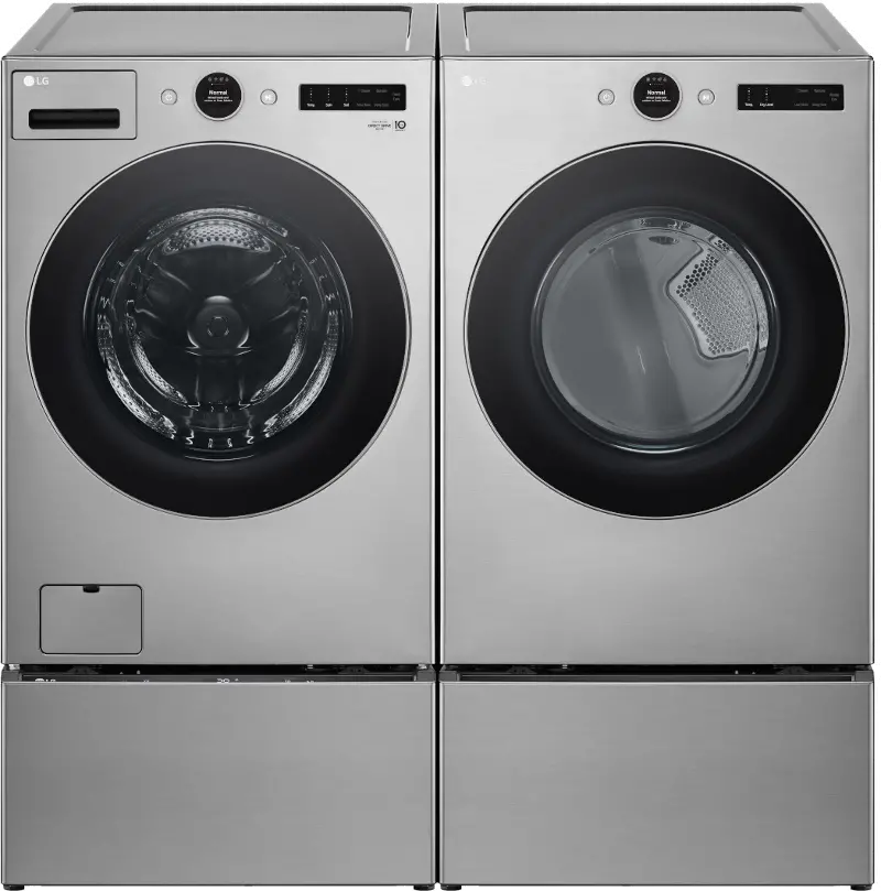 LG 5700 Electric Front Load Washer and Dryer Set - Graphite Steel