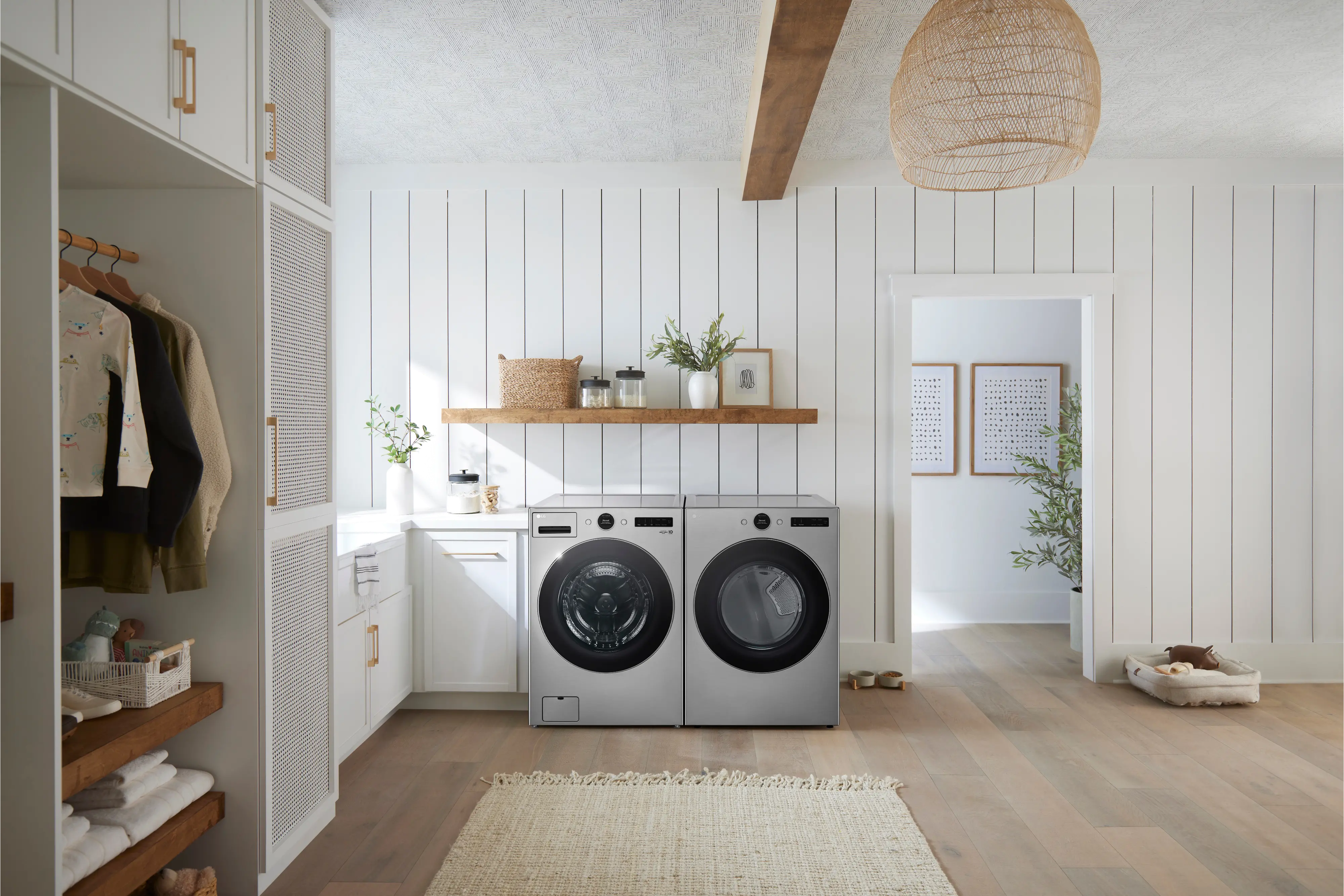 .LG-GRS-5700-ELE-PR LG 5700 Electric Front Load Washer and Dryer Set - Graphite Steel-2