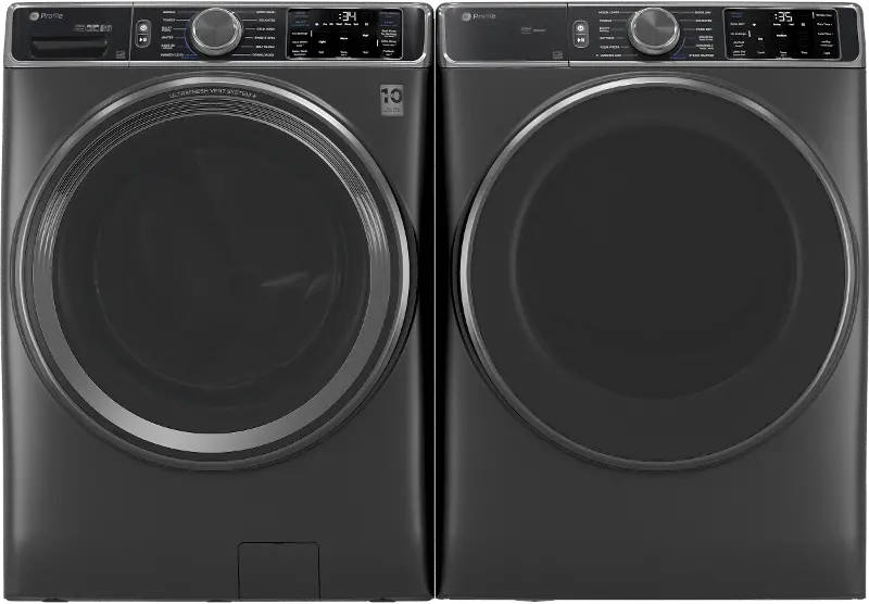 GE 955 Front Load Electric Washer and Dryer Set - Carbon Graphite
