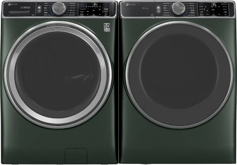 GE 955 Front Load Gas Washer and Dryer Set - Green