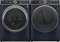 .GE-BLU-870-GAS-PR GE 870 Front Load Gas Washer and Dryer Set - Blue