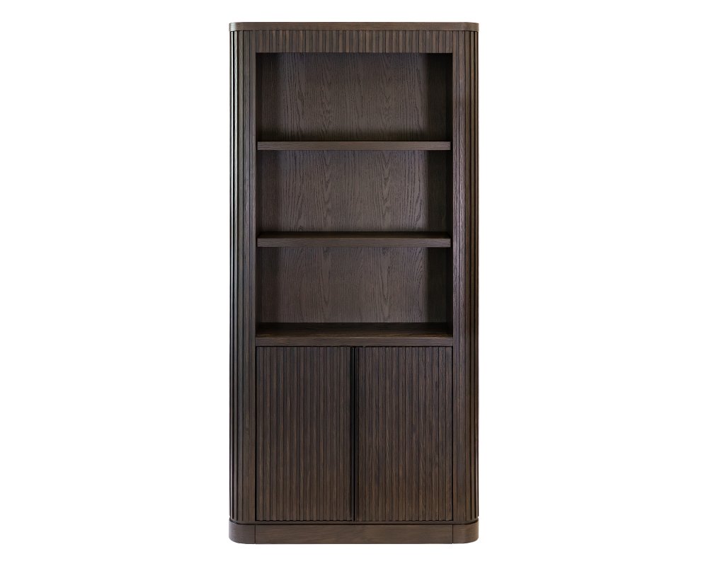 Tulane Brown Bookcase with Doors
