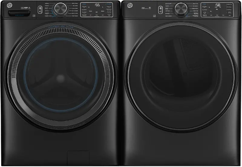 GE 655 Front Load Electric Washer and Dryer Set - Black