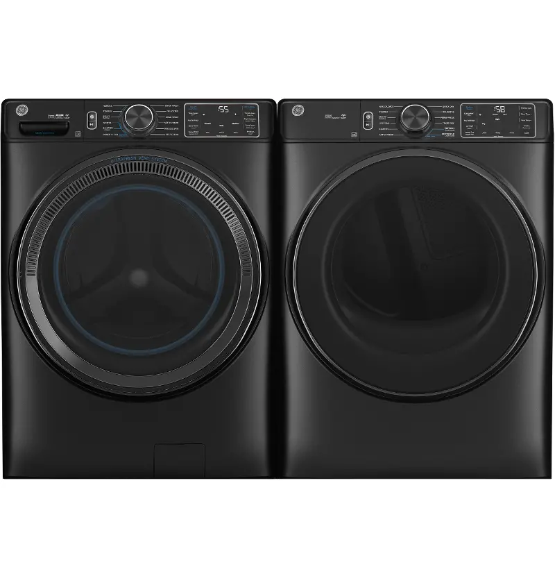 GE 655 Front Load Electric Washer and Dryer Set - Carbon Graphite