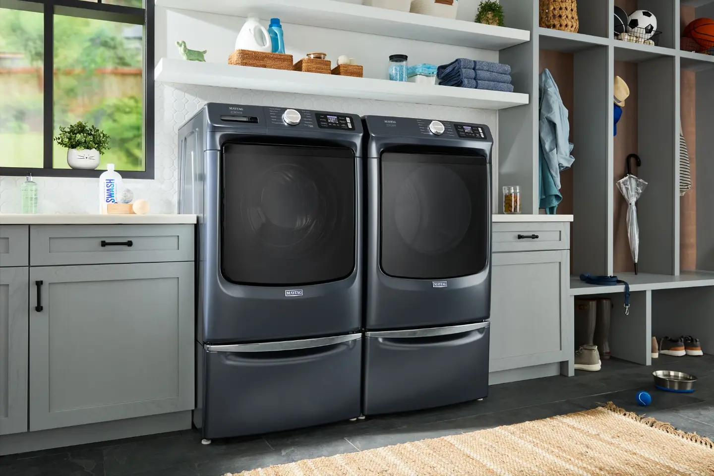 .MAT-M/S-7020-ELE-PR Maytag 7020 Electric Washer and Dryer Set - Midnight Steel-2