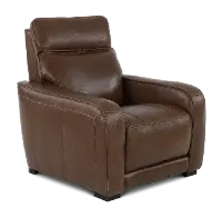 Zeppelin Brown Power Recliner with Bluetooth Audio System