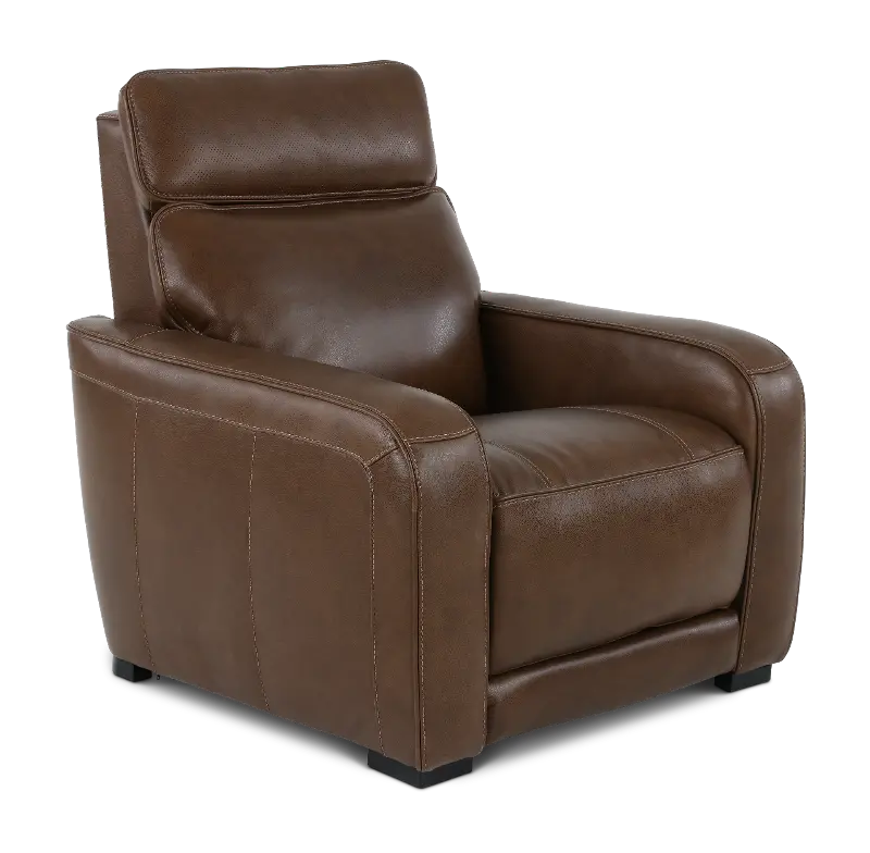 Zeppelin Brown Power Recliner with Bluetooth Audio System