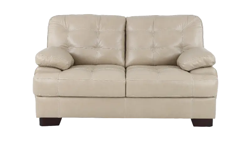 Amarillo Wheat Leather Loveseat