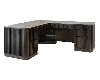 Tulane Brown L-Shaped Desk with Return