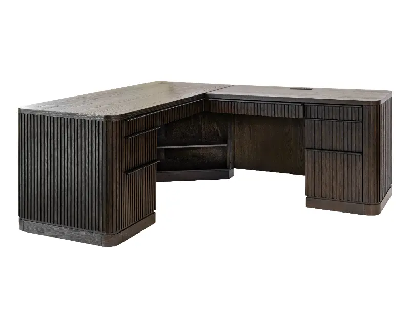 Tulane Brown L-Shaped Desk with Return