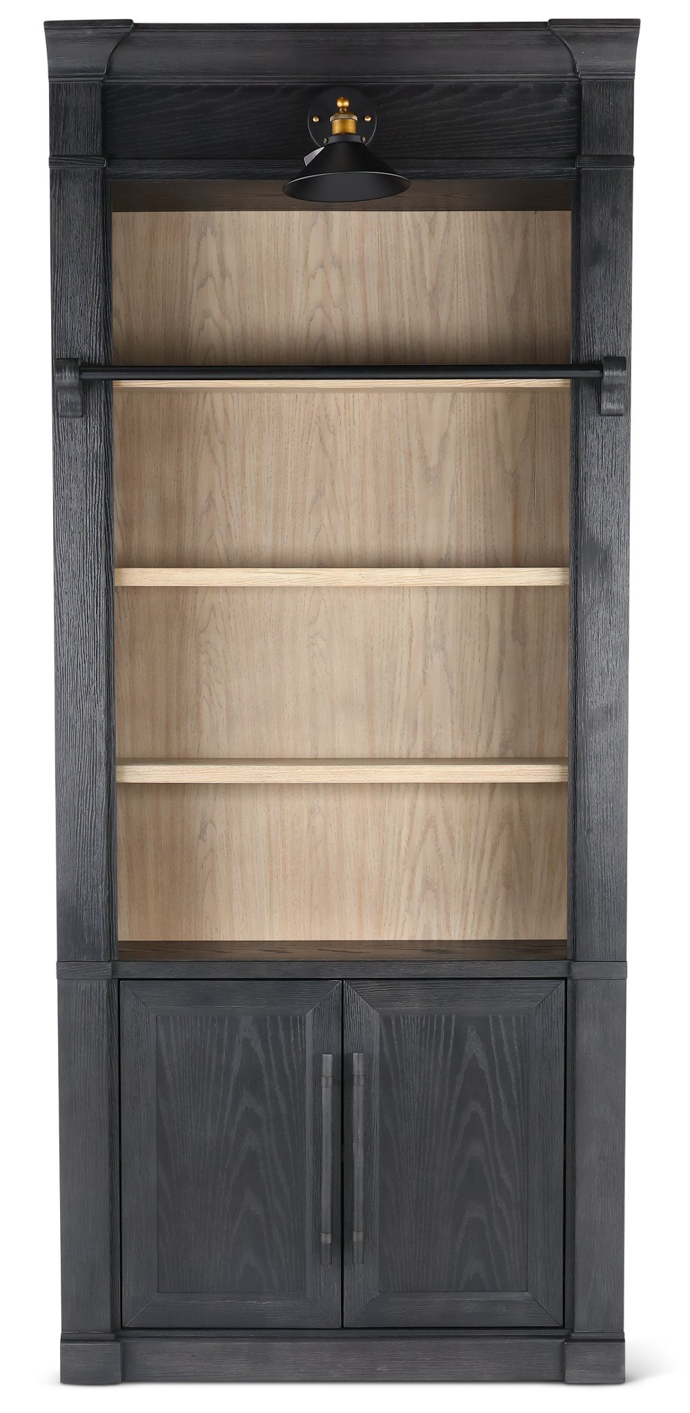 Willow Lane Black and Natural Bookcase