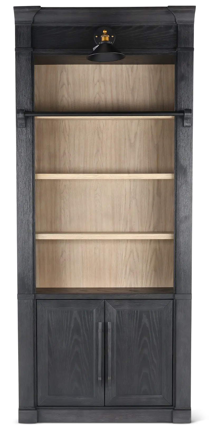 Willow Lane Black and Natural Bookcase