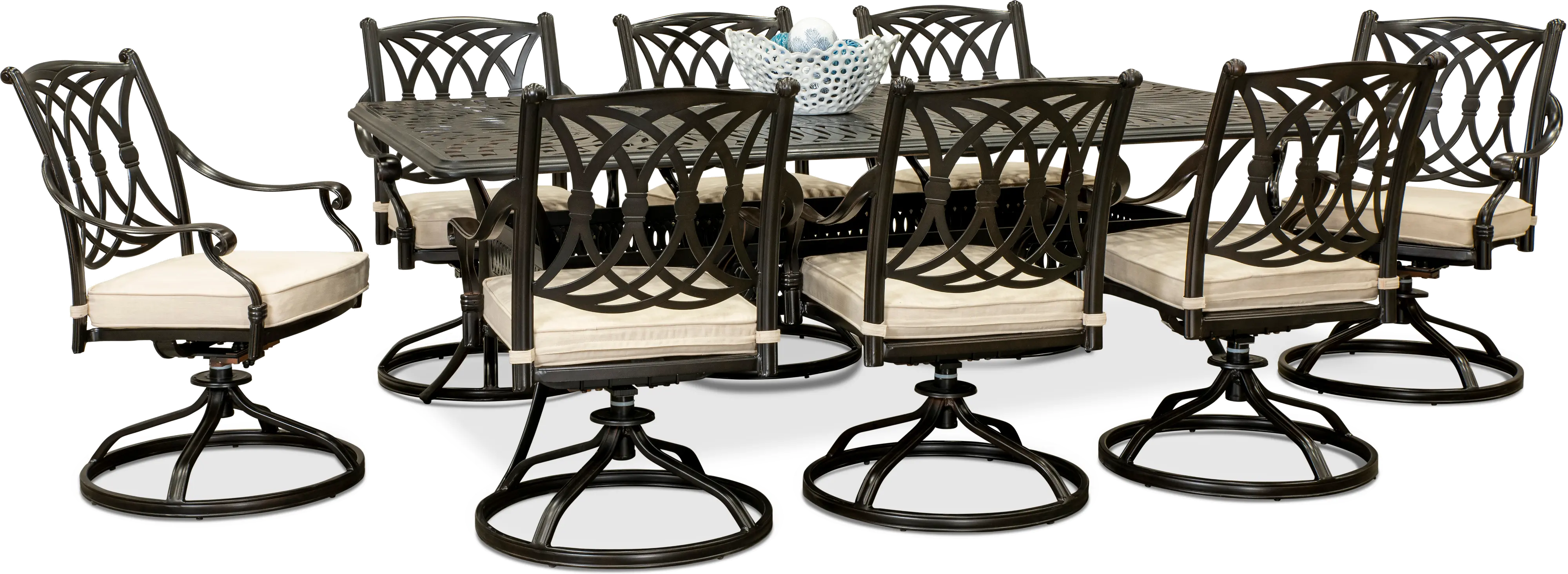 Montreal 9 Piece Swivel Rocker Patio Dining Set-2