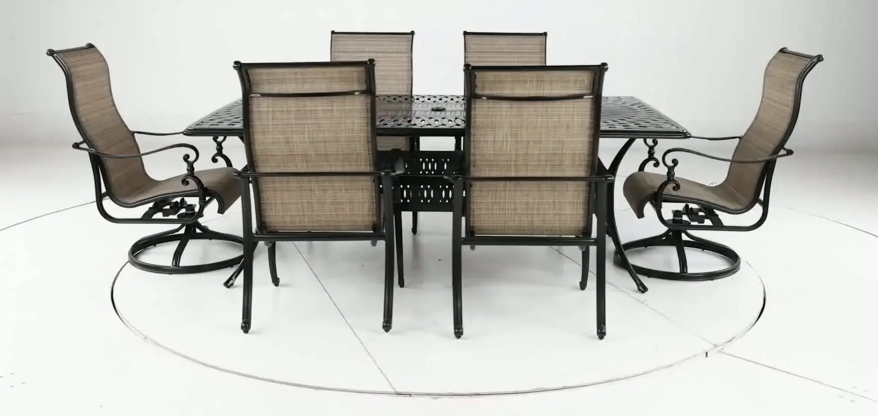 Montreal 7 Piece Brown Patio Dining Set-4