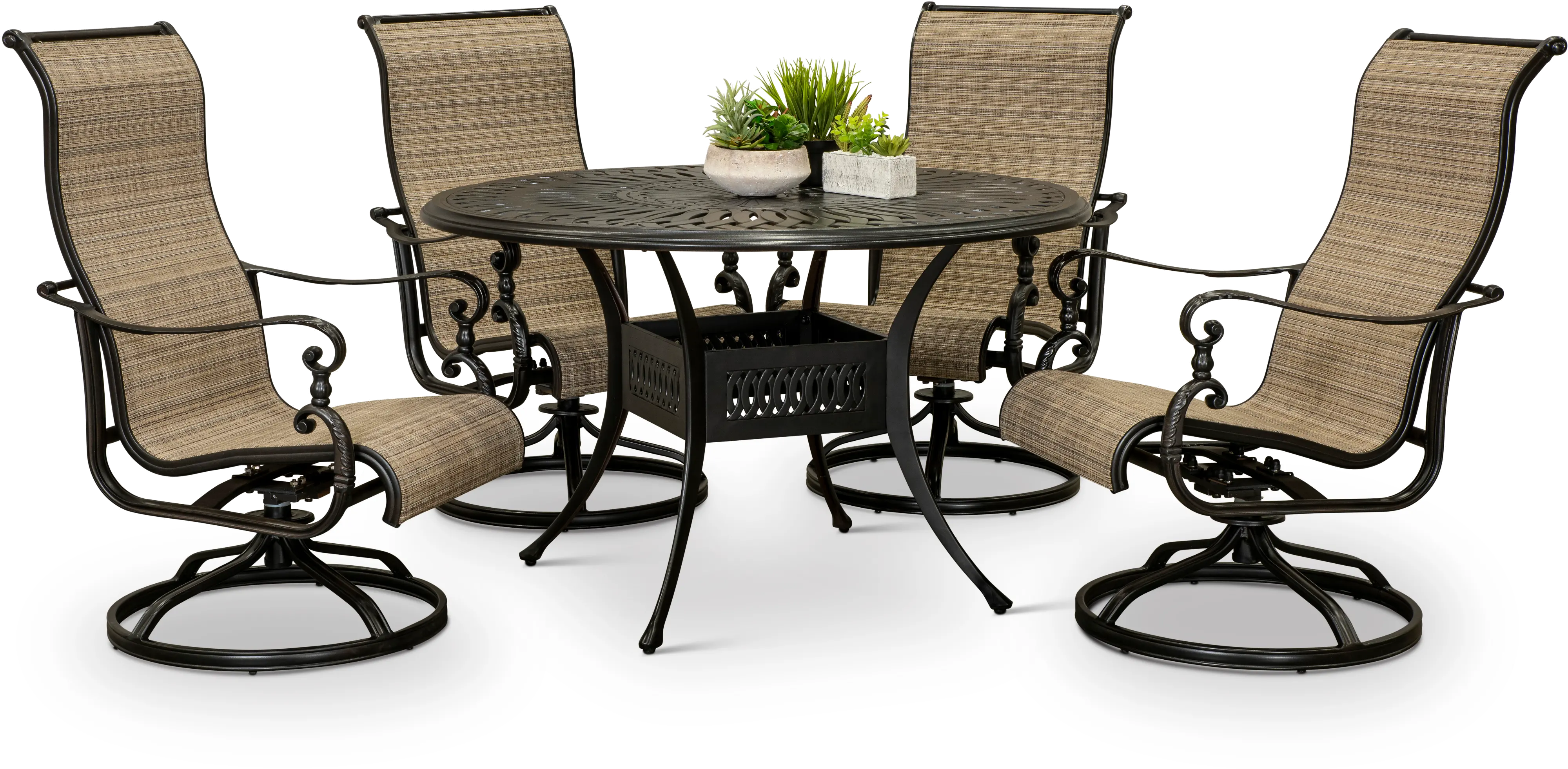 Montreal 5 Piece Round Patio Dining Set-2