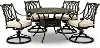Montreal Brown and Tan 5 Piece Swivel Rocker Patio Set